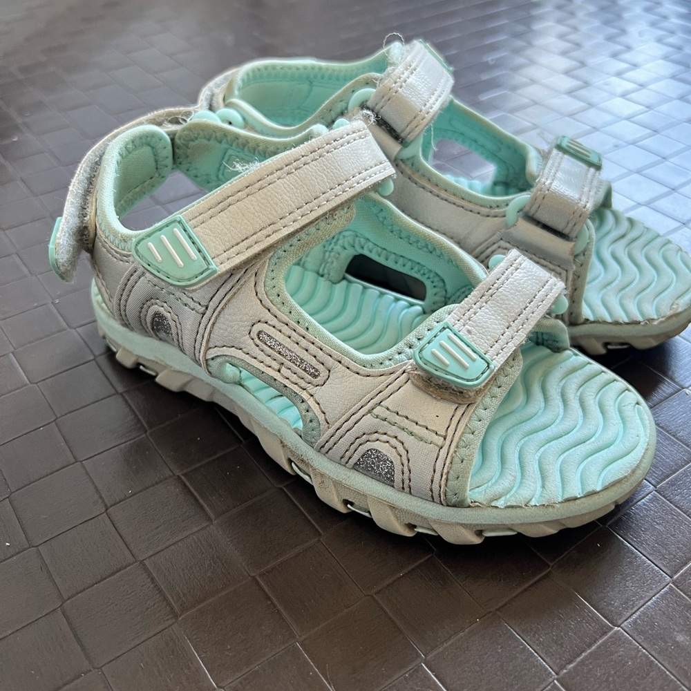 Kids Aqua and Gray Sandals